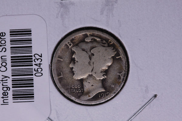 1919 Mercury Silver Dime, Average Circulated Coin.  Store #05432