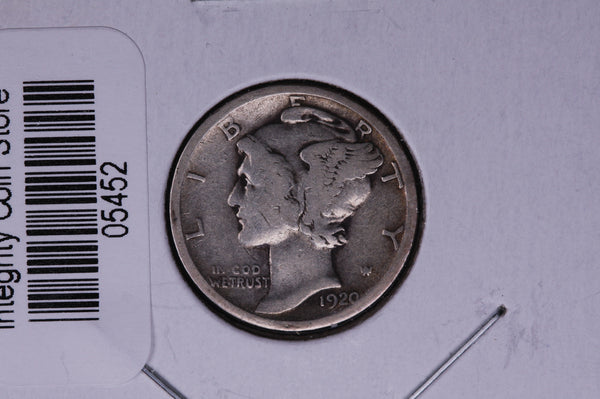 1920-S Mercury Silver Dime, Average Circulated Coin.  Store #05452