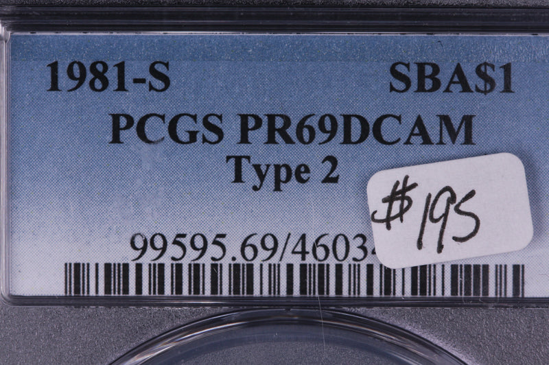 1981-S Susan B Anthony Dollar, Type-2, "Clear S", PCGS Certified PR69, Store
