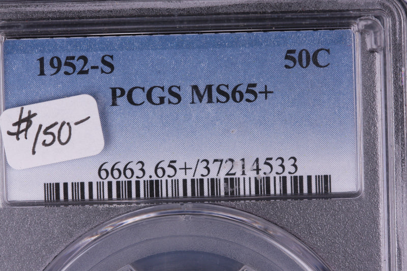 1952-S Franklin Half Dollar, PCGS Certified MS65+. Store Sale