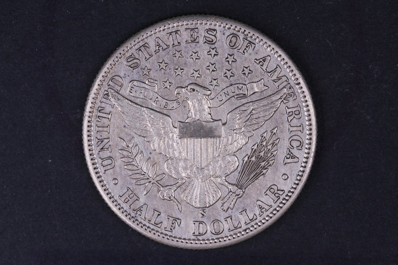 1900-S Barber Half Dollar. Nice About Uncirculated Coin. Store