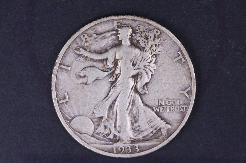 1933-S Walking Liberty Half Dollar. Very Fine Circulated Coin. Store