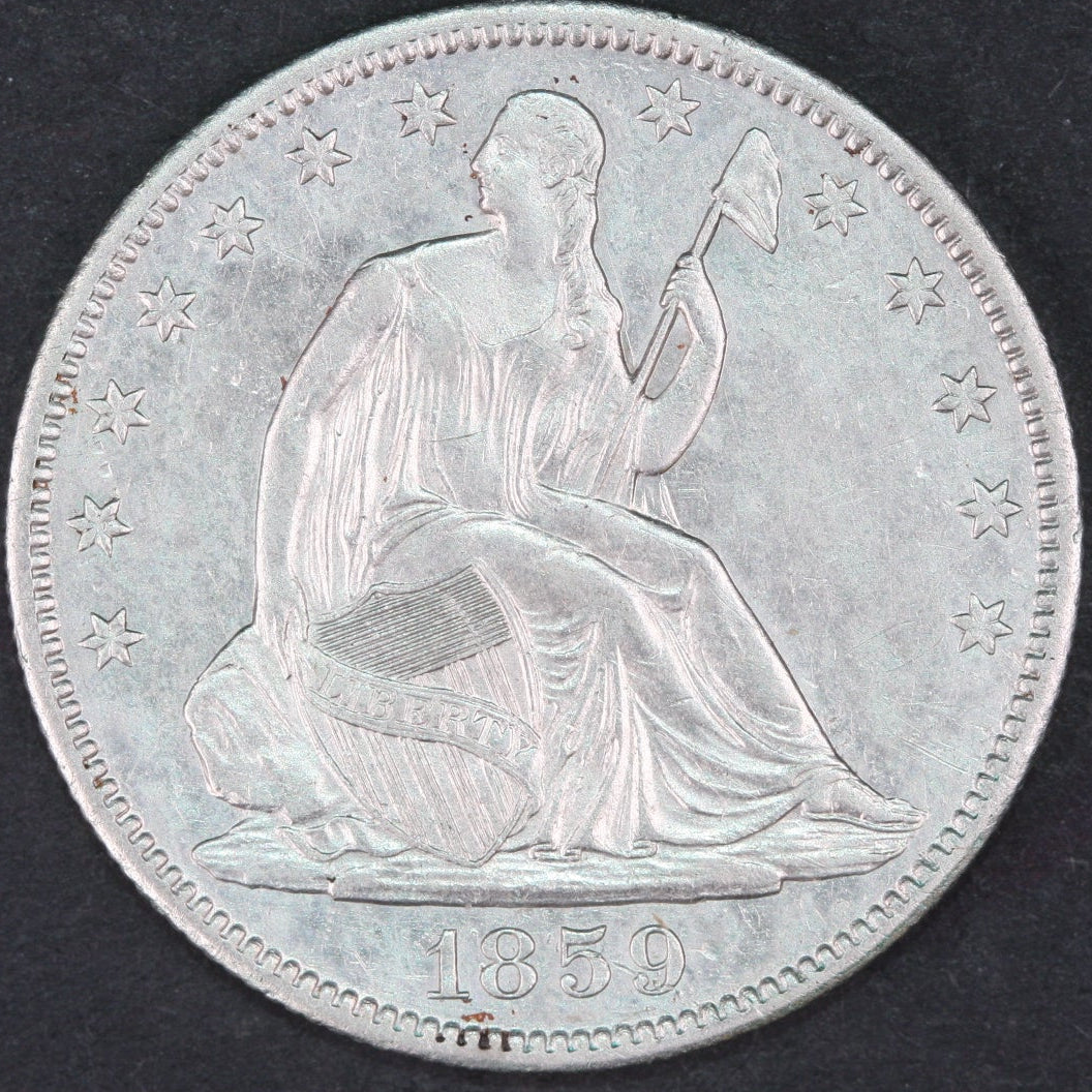 1859-O Liberty Seated Half Dollar, About Uncirculated Coin, Store #10507