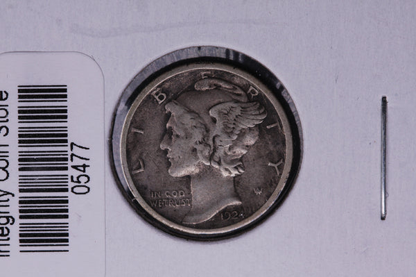 1924-S Mercury Silver Dime, Average Circulated Coin.  Store #05477
