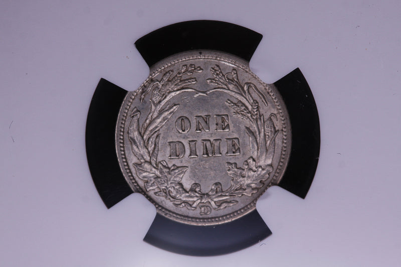 1908-D Barber Silver Dime, NGC Graded AU-53. Store