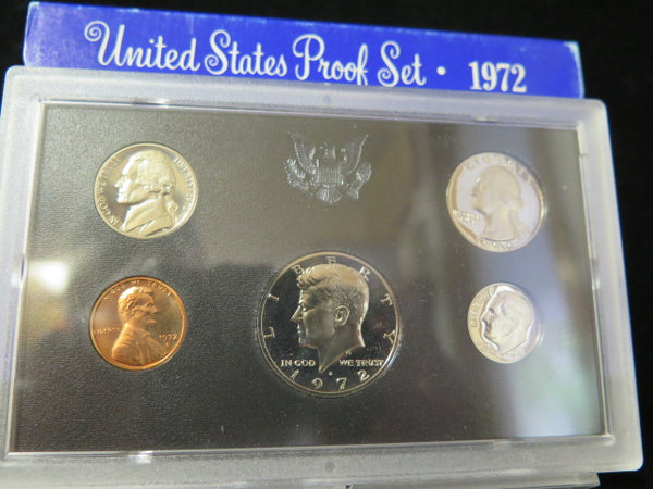 1972 Proof Set, 5 Coin Proof Set, Encased in Original Government Packaging.