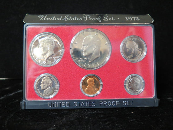 1973 Proof Set, 6 Coin Proof Set, Encased in Original Government Packaging.