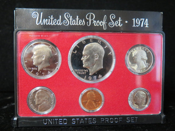 1974 Proof Set, 6 Coin Proof Set, Encased in Original Government Packaging.