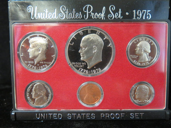 1975 Proof Set, 6 Coin Proof Set, Encased in Original Government Packaging.