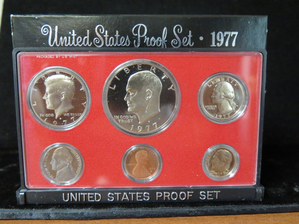 1977 Proof Set, 6 Coin Proof Set, Encased in Original Government Packaging.