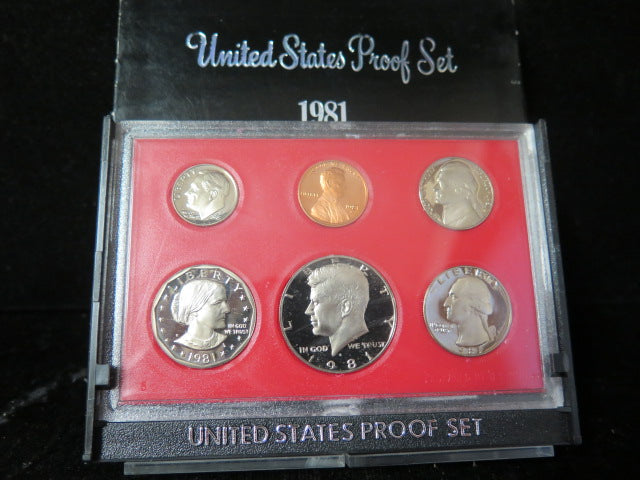 1981 Proof Set, 6 Coin Proof Set, Encased in Original Government Packaging.