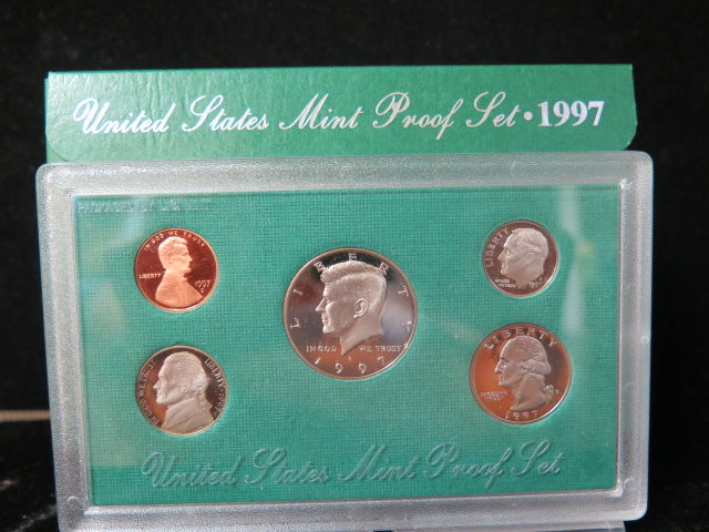 1997 Proof Set, 5 Coin Proof Set, Encased in Original Government Packaging.