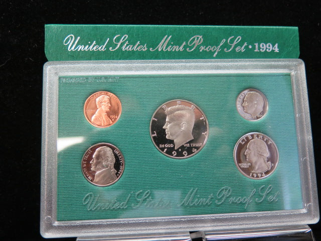 1994 Proof Set, 5 Coin Proof Set, Encased in Original Government Packaging.