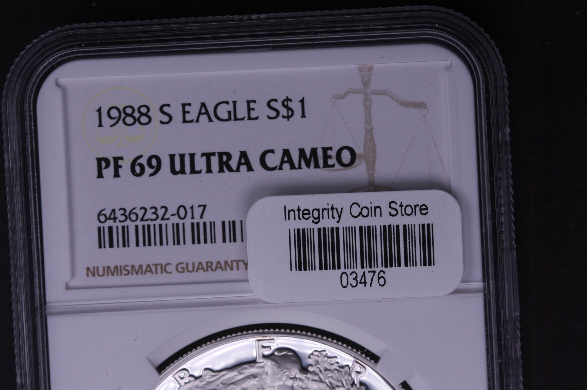 1988-S Proof American Silver Eagle $1. NGC PF-69., Store SALE #AE0018