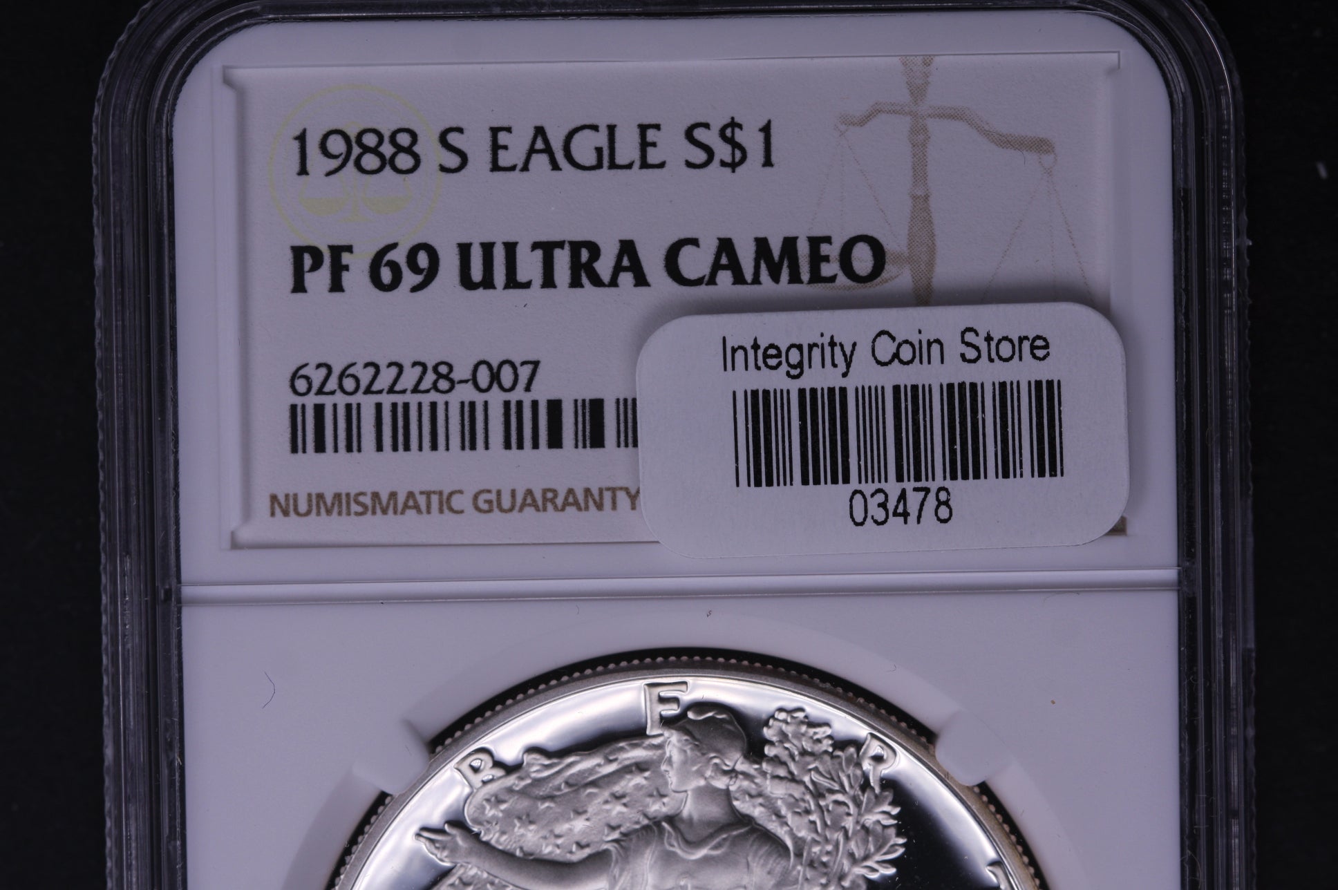 1988-S Proof American Silver Eagle $1. NGC PF-69., Store Sale #AE0015
