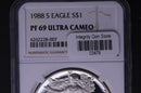 1988-S Proof American Silver Eagle $1. NGC PF-69., Store Sale