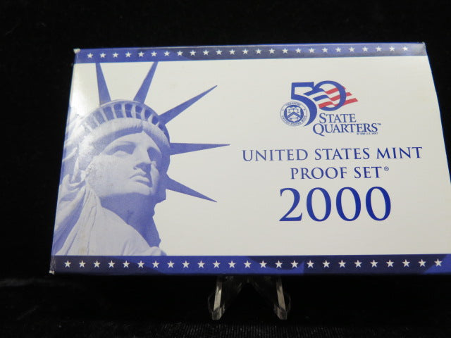 2000 Proof Set, 9 Coin Proof Set, Encased in Original Government Packaging.