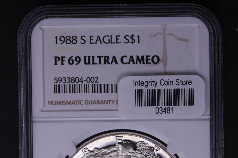 1988-S Silver Eagle $1. NGC PF-69 Ultra Cameo.  Store