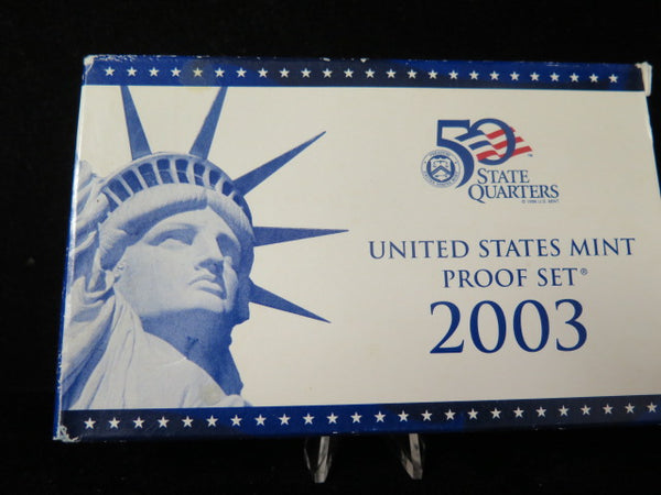 2003 Proof Set, 10 Coin Proof Set, Encased in Original Government Packaging.
