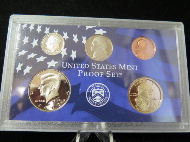 2003 Proof Set, 10 Coin Proof Set, Encased in Original Government Packaging.
