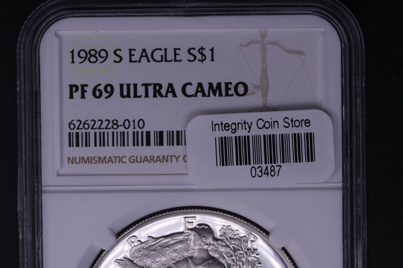 1989-S Proof American Silver Eagle., NGC Certified PF-69., Store