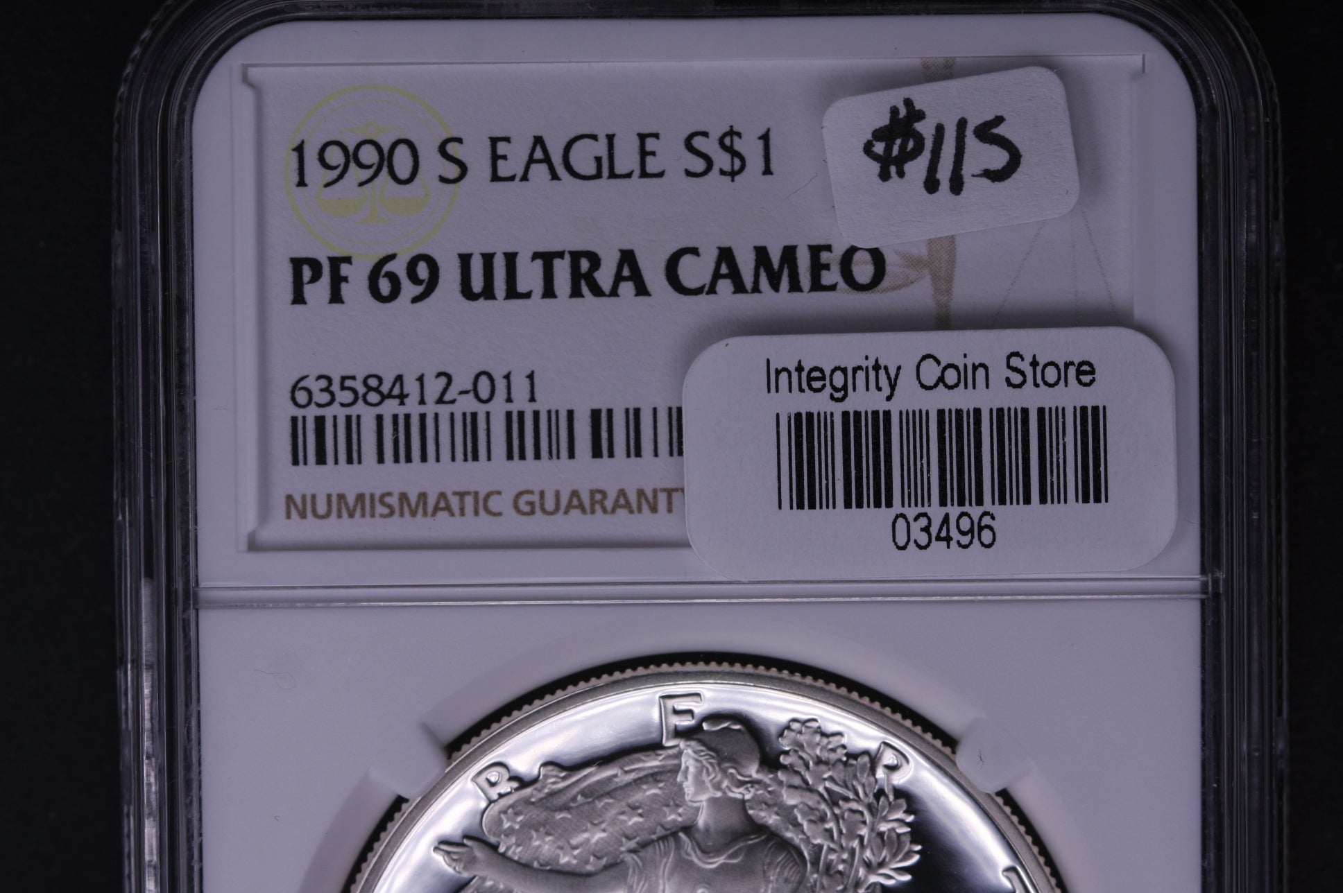 1990-S Silver Eagle $1. NGC Graded PF-69 Ultra Cameo. Store #AE0025