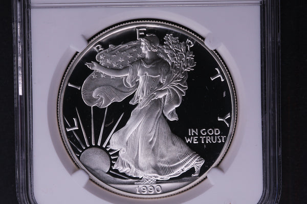 1990-S Silver Eagle $1. NGC Graded PF-69 Ultra Cameo.  Store #03496