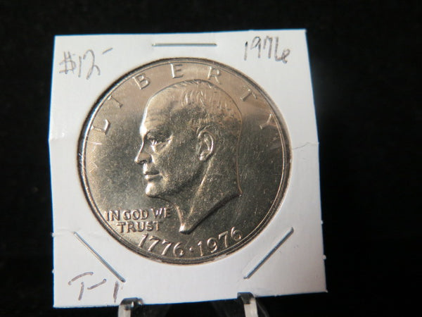 1976 Eisenhower Dollar, Type 1. UN-Circulated, Removed From a U.S. Mint Set.