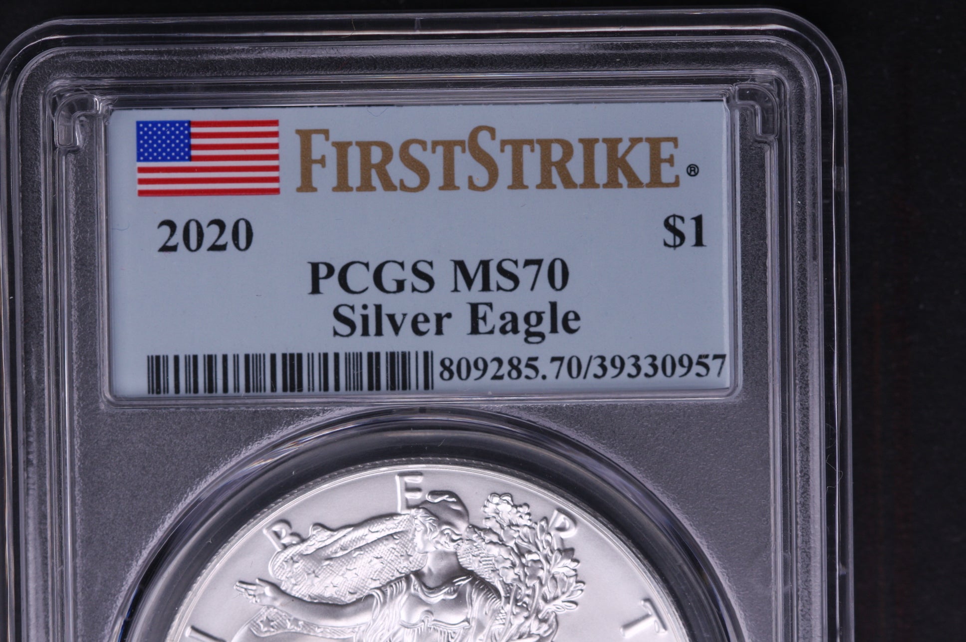 2020 American Silver Eagle, Gem Uncirculated, PCGS MS-70, Store #05524
