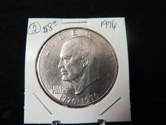 1976 Eisenhower Dollar, Type 2. UN-Circulated, Removed From a U.S. Mint Set.