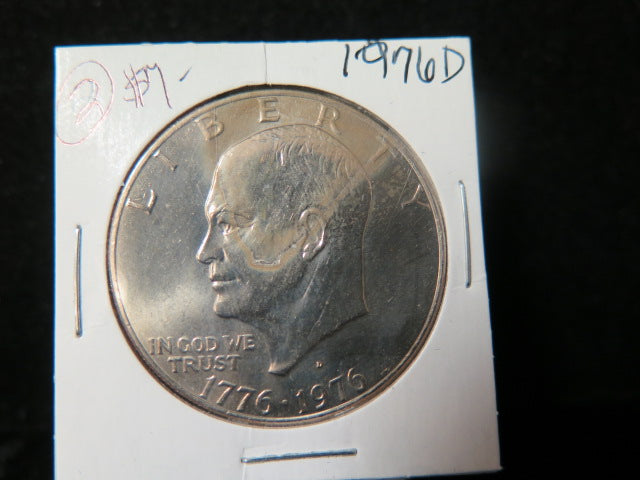 1976-D Eisenhower Dollar, Type 2. UN-Circulated, Removed From a U.S. Mint Set.