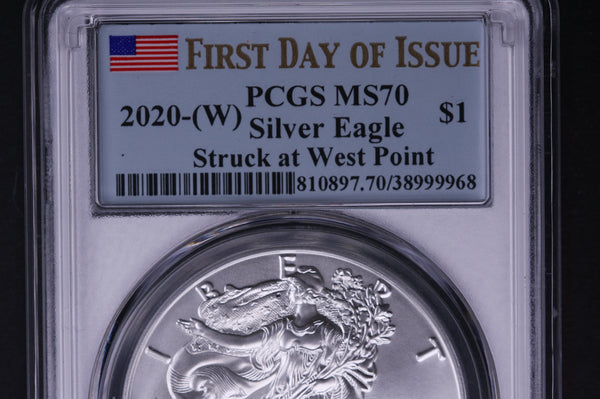 2020 (W)  American Silver Eagle. Gem UN-Circulated. PCGS MS-70. #05527