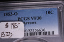 1853-O Seated Liberty Dime, PCGS VF-30. Coin Store