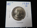 1980-D Susan B. Anthony Dollar. Un-Circulated Coin.