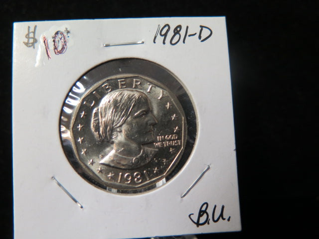 1981-D Susan B. Anthony Dollar. Un-Circulated Coin.