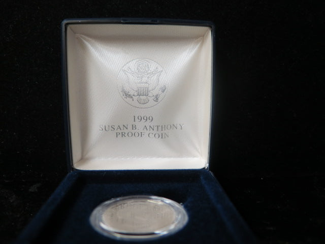 1999-P Susan B. Anthony Dollar. Proof Coin in U.S. Mint Display Box.