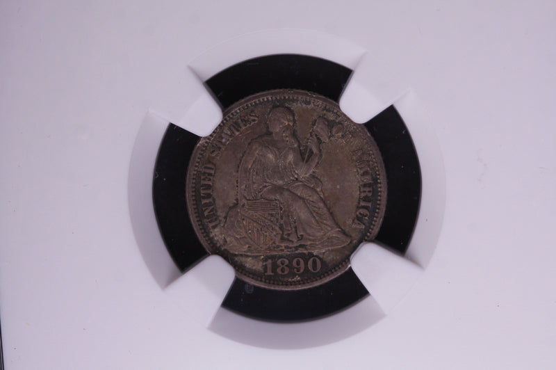 1890 Seated Liberty Dime, Gem Mint State-63, Store Sale