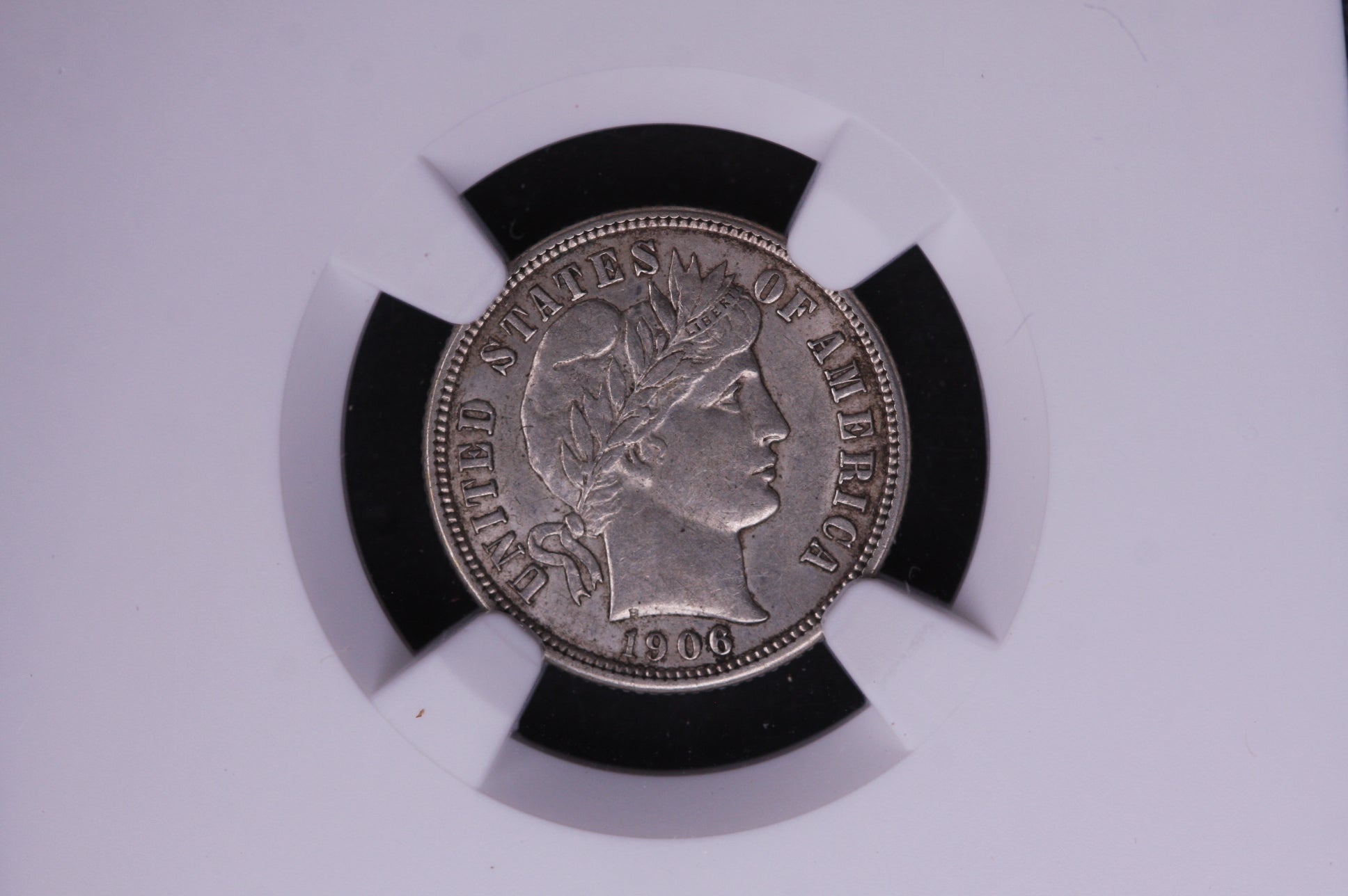 1906-D Barber Silver Dime, NGC Graded AU-53. Store #05553