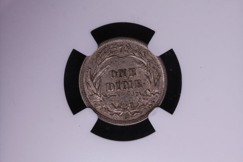 1908-D Barber Silver Dime, NGC Graded AU-55. Store