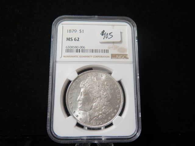 1879 Morgan Silver Dollar, NGC Graded MS 62.. Store