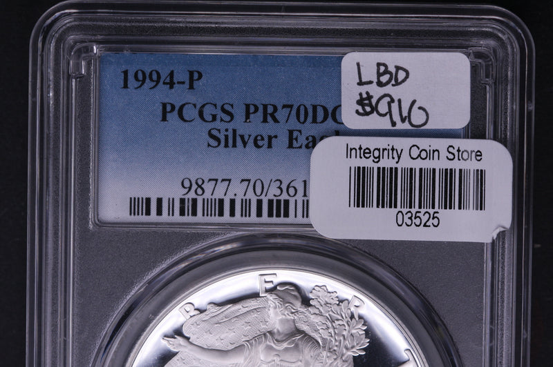 1994-P Silver Eagle $1. PCGS Graded PR-70 DCAM. Store