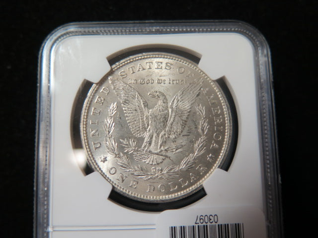 1880 Morgan Silver Dollar, NGC Graded MS 62 Uncirculated Coin. Store