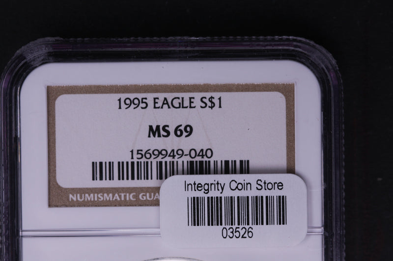 1995 Silver Eagle $1. NGC Graded MS-69 Un-Circulated. Store
