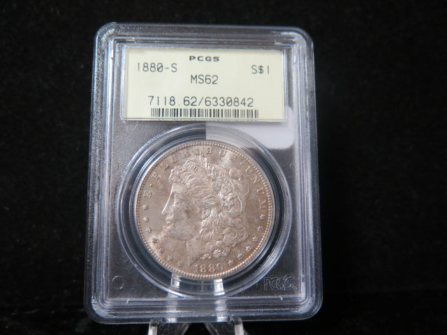 1880-S Morgan Silver Dollar, PCGS Graded MS 62.  Store