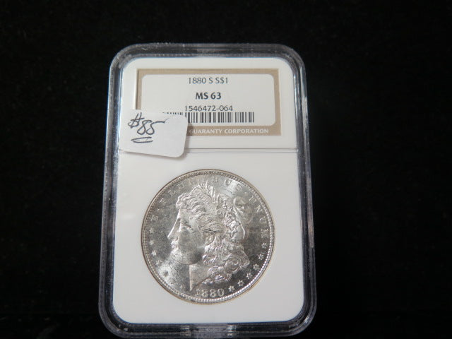 1880-S Morgan Silver Dollar, NGC Graded MS 63.  Store