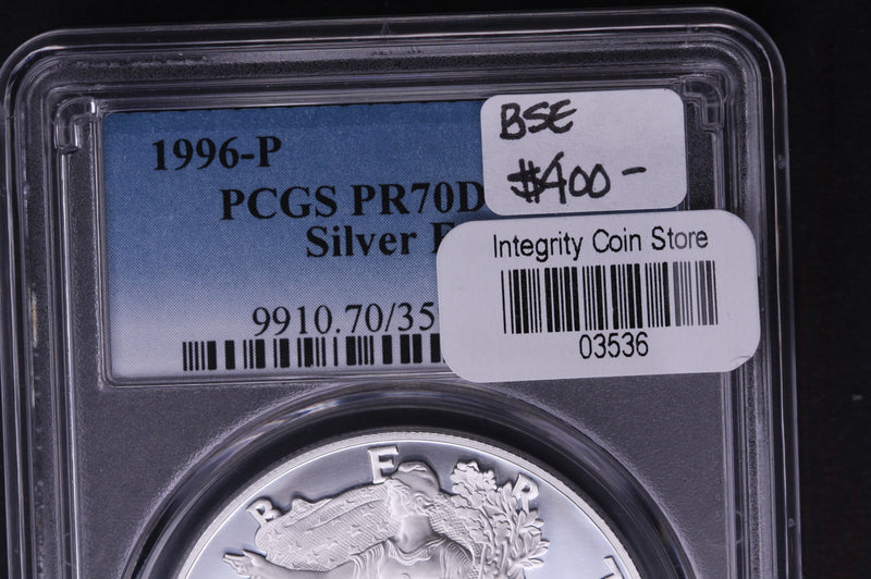 1996-P Silver Eagle $1. PCGS Graded PR-70 DCAM. Store
