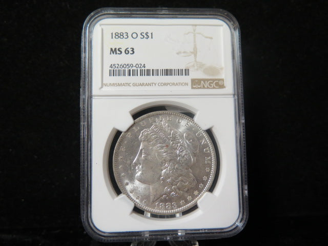 1883-O Morgan Silver Dollar, NGC Graded MS 63 UNC.  Store