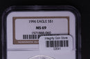 1996 Silver Eagle $1. NGC Graded MS-69 Un-Circulated. Store