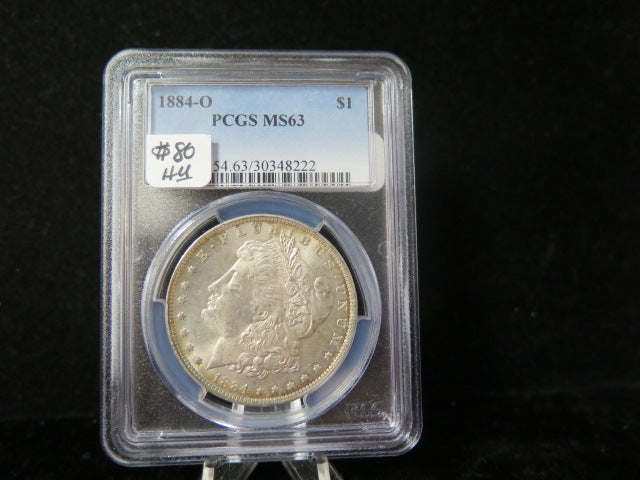 1884-O Morgan Silver Dollar, PCGS Graded MS 63 UNC.  Store