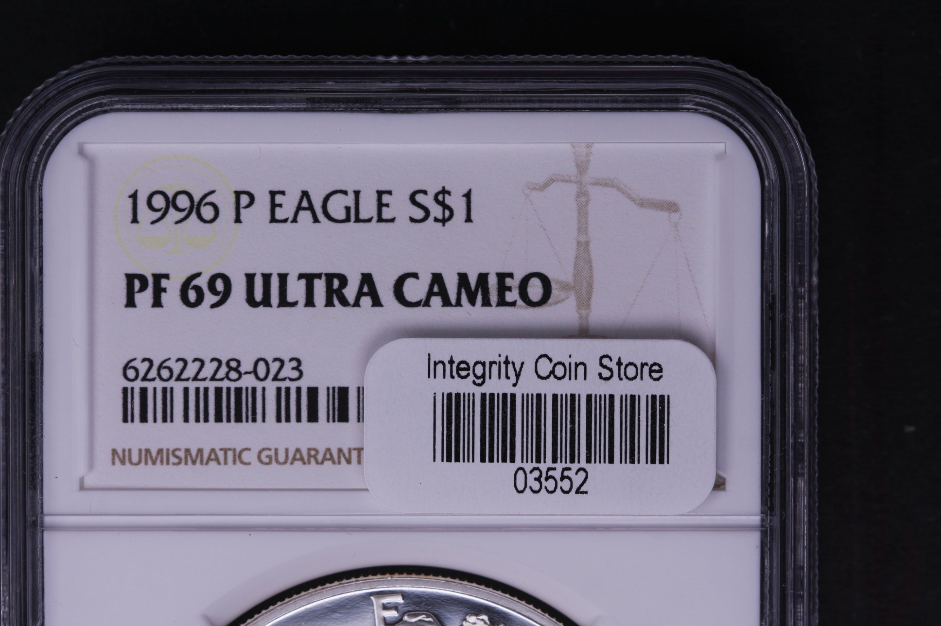 1996-P Silver Eagle $1. NGC Graded PF-69 Ultra Cameo. Store #AE0046